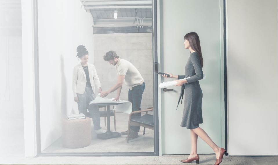 access control reader in action